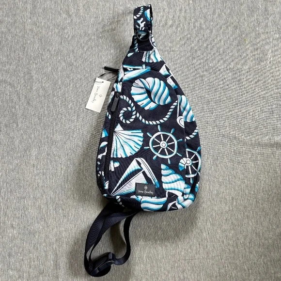 Vera Bradley Blue Nautical Sling Bag Backpack Lighten Up Essential Shore Enough Vera Bradley Blue Nautical Sling Bag Backpack Lighten Up  main image 3